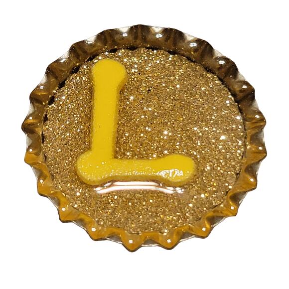 Handmade Alphabet Bottlecap Magnets Set of 34 - Resin, Fridge Decor - Picture 9 of 16